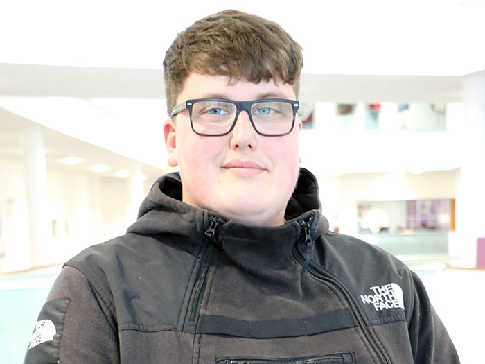 Greg Taylor, a level three fashion student at Clarendon Sixth Form College