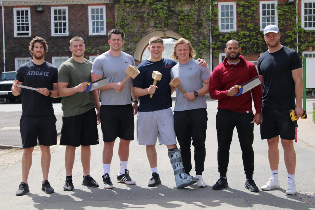 From left to right - Michael Le Bourgeois, Tom Willis, Marcus Garratt, Jack Willis, Tommy Taylor, Nizaam Carr and Will Rowlands