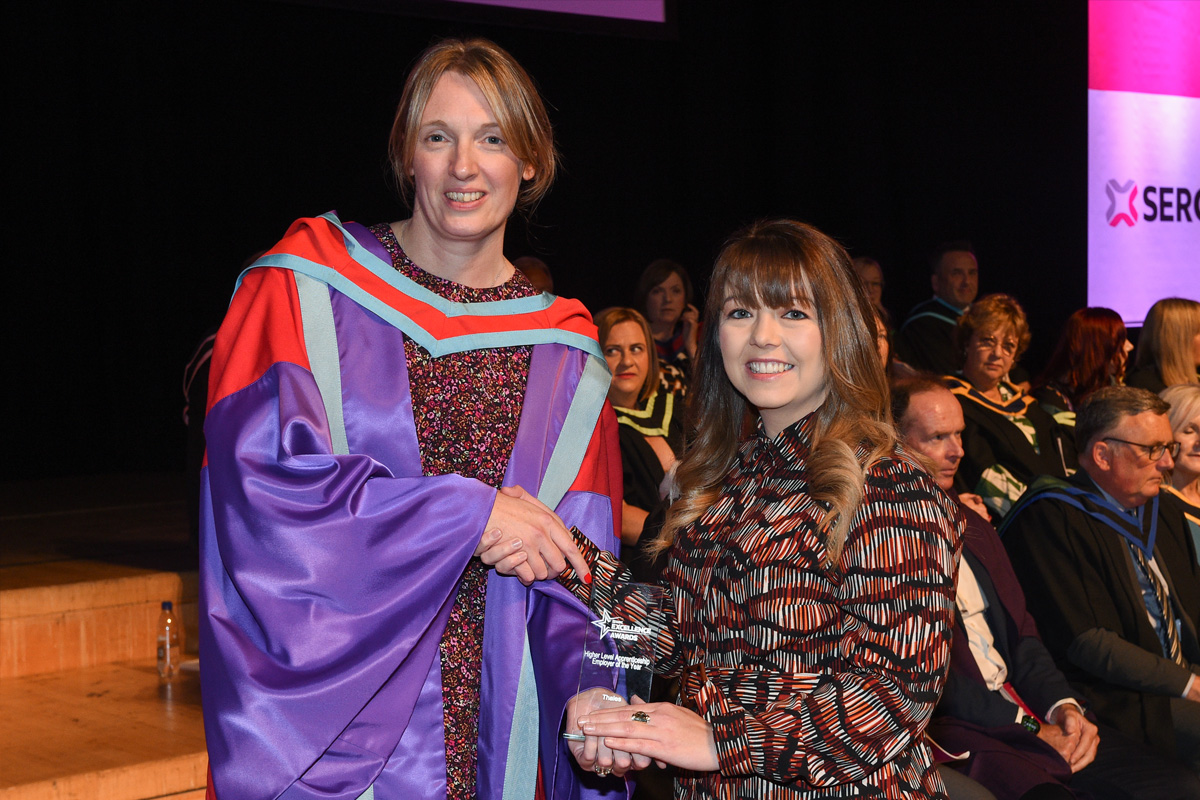 Dr Isla Fraser presents award to Geraldine Irwin, Thales