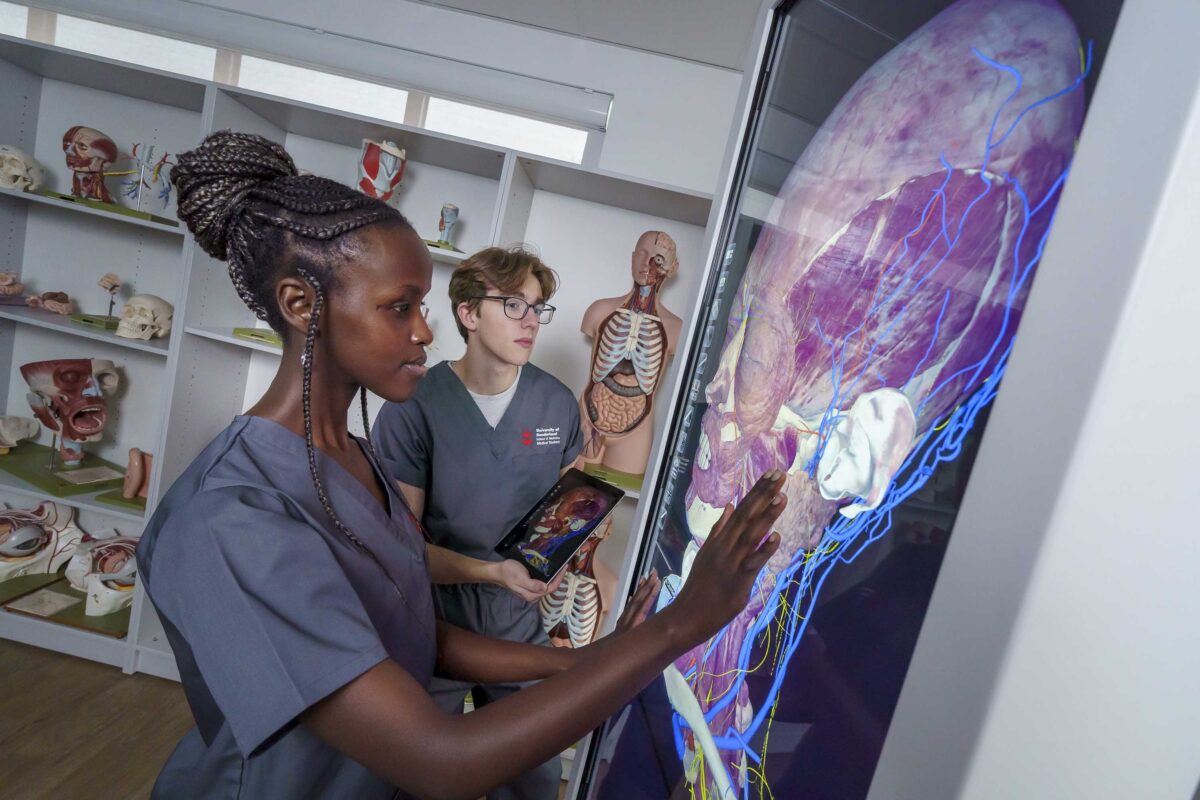 Lady looking at medical scan