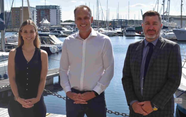 Kayleigh-Norris-Paul-Ager-and-Alan-Pease-at-The-Waterfront-in-Ipswich-after-ABP-agreed-to-be-an-industry-partner-with-Suffolk-New-College