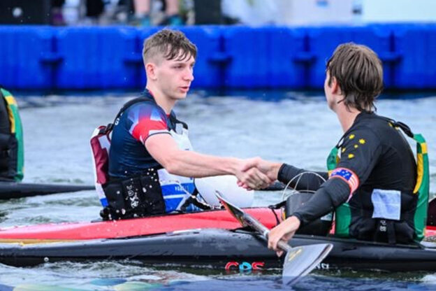 SERC Electrical student tHenry McCann (left) in Canoe Polo Championships in China