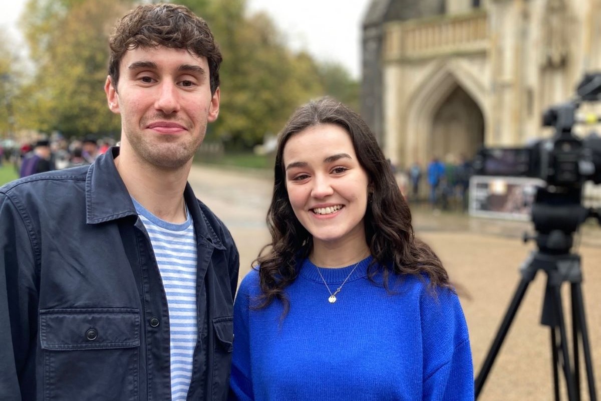 Guy Nicklinson and Molly Keane, Journalism students at the University of Winchester