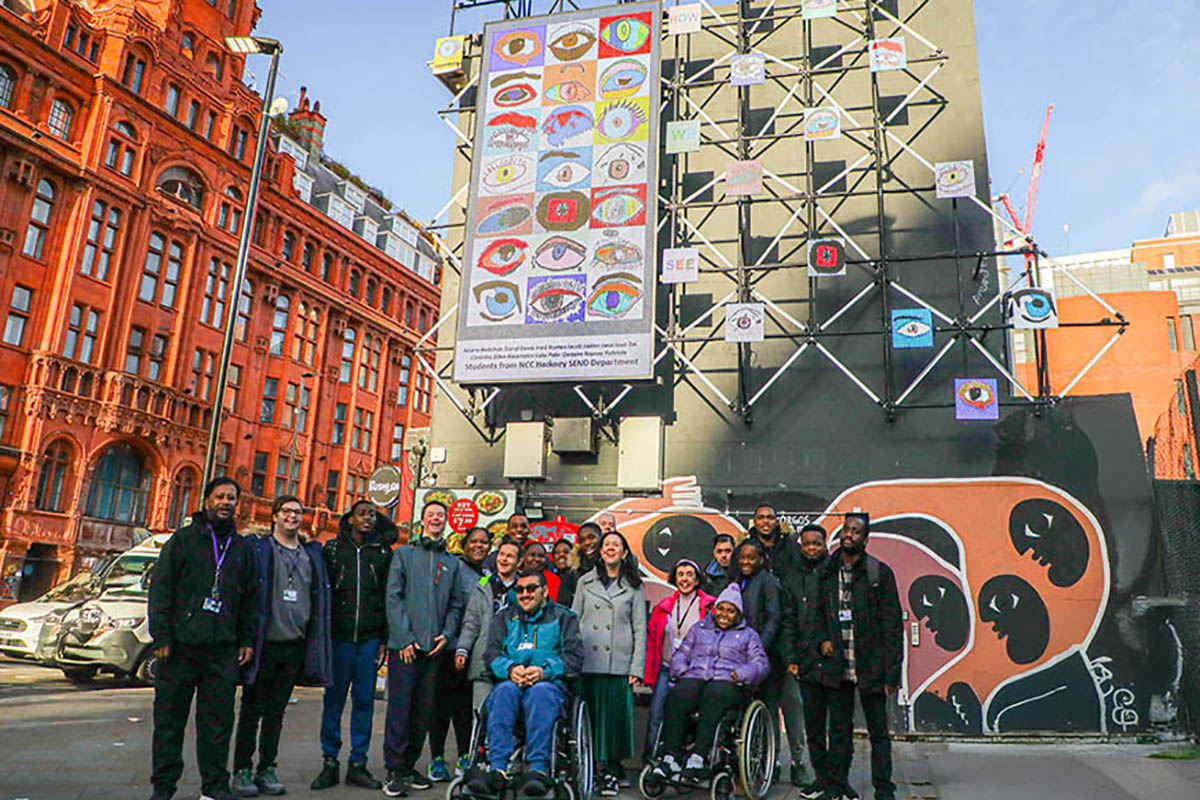 Unique artistic creations from SEND students at New City College are being displayed on one of London’s most impressive digital displays - the Old Street Digital Canvas.