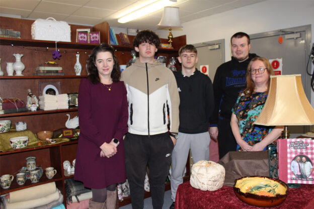 Staff and students in the Truffle Vintage shop.