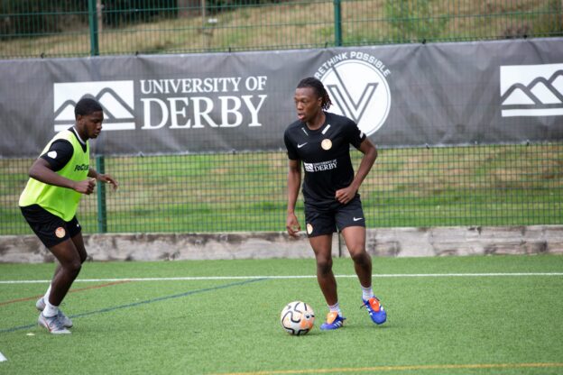 University of Derby students playing football