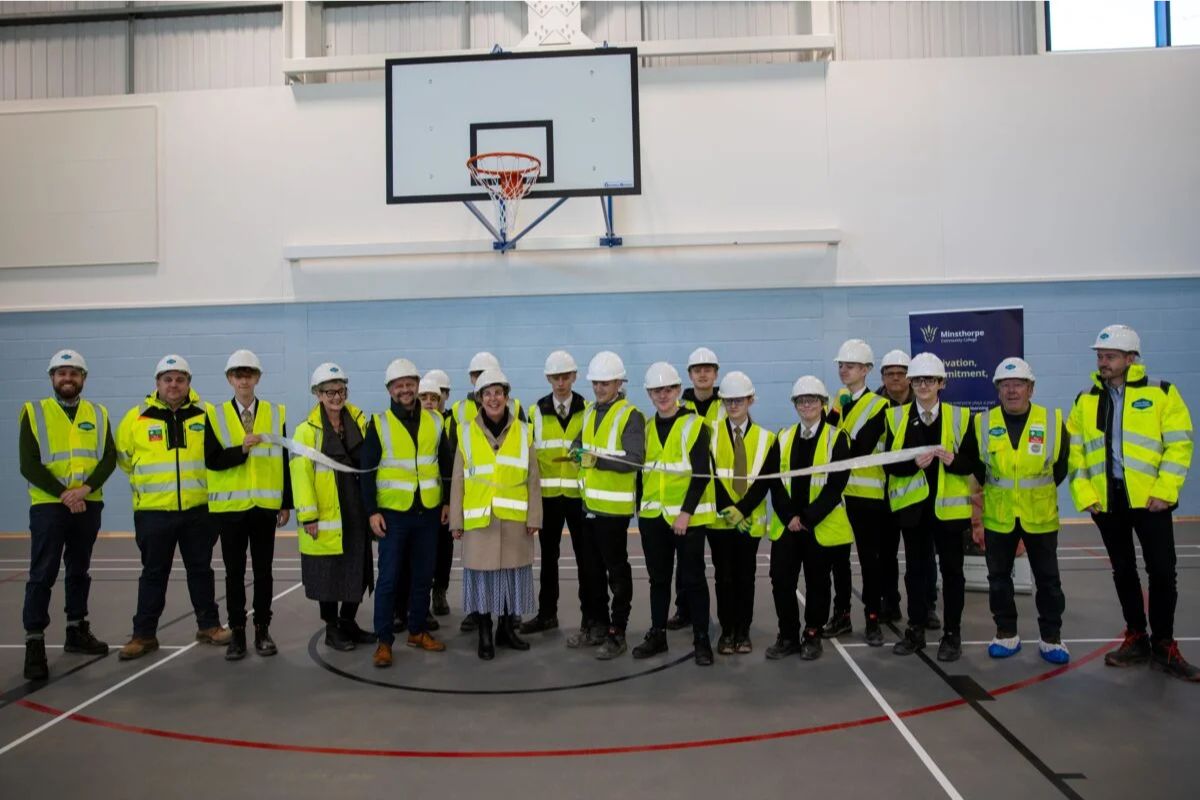 Students officially open new sports hall at Minsthorpe Community College