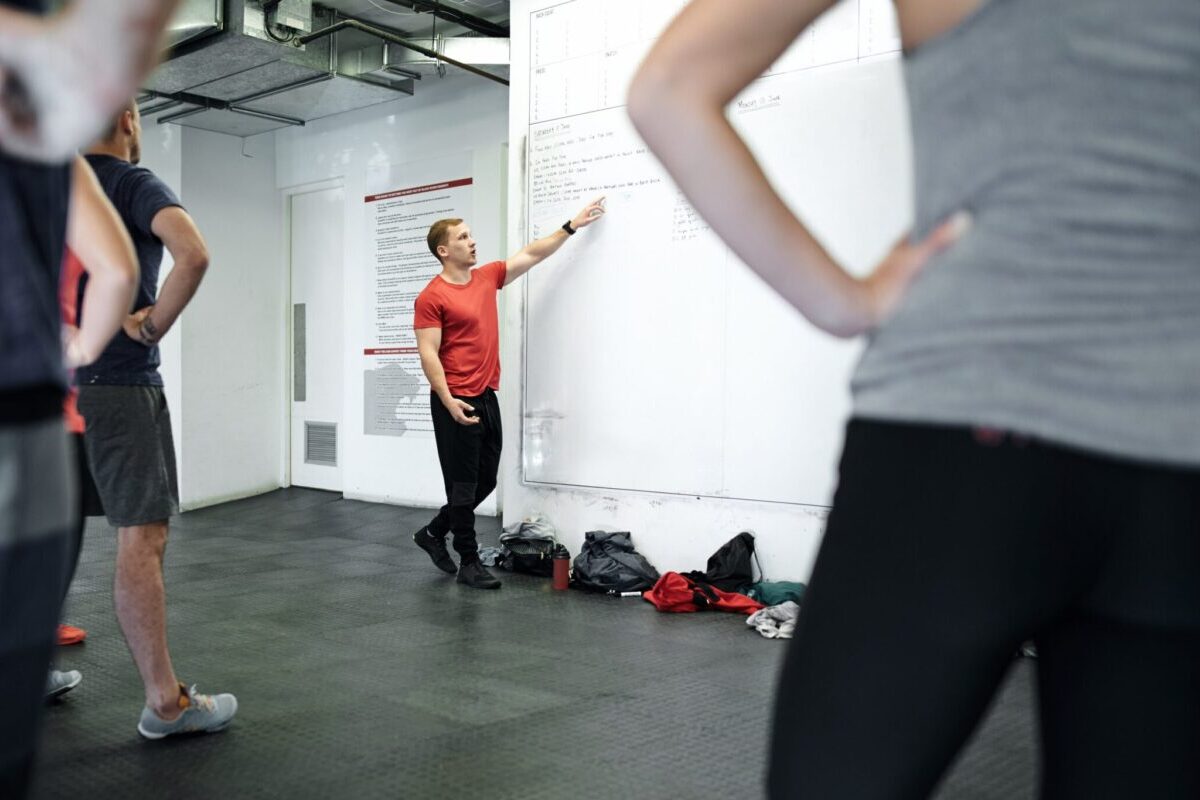 Shot of a fitness instructor working on a fitness program