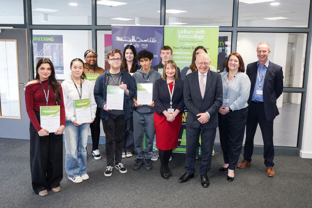 Lord Hunt honours Cadbury Sixth Form College’s exceptional learners