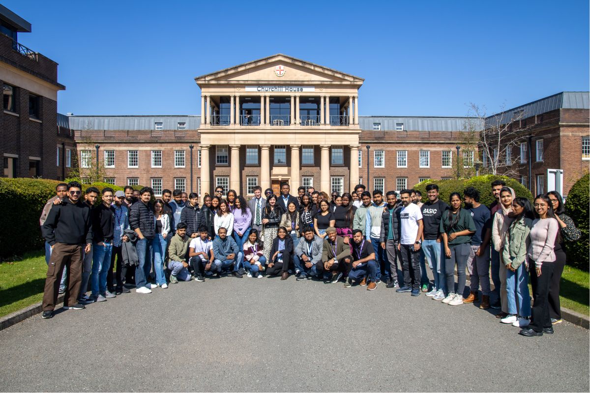 Deepa Sethi, Professor and Dean (Outreach, Executive Education and Internationalisation) from the Indian Institute of Management Kozhikode (centre) with students and staff from the University of Chester’s Business School.