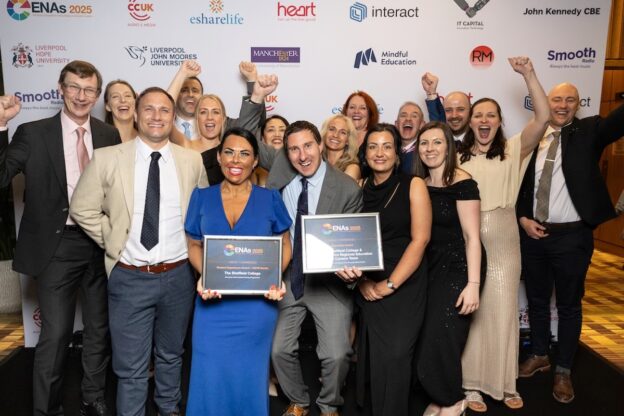 The Sheffield College staff celebrate being highly commended in two categories of the Educate North Awards 2025.